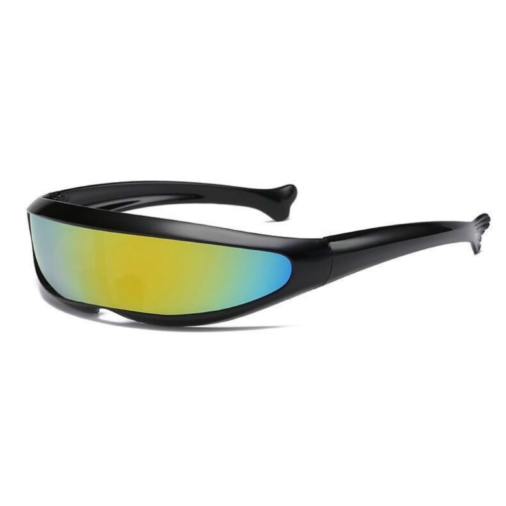 Zac's Alter Ego - Black / Wrap Around Sports Visor Sunglasses Zonnebril - Zwart